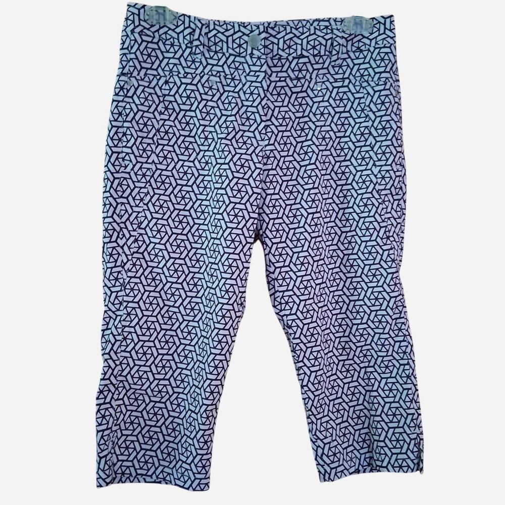 Nivo by Lanctot Golf Capris Black White Geometric Print Size 2